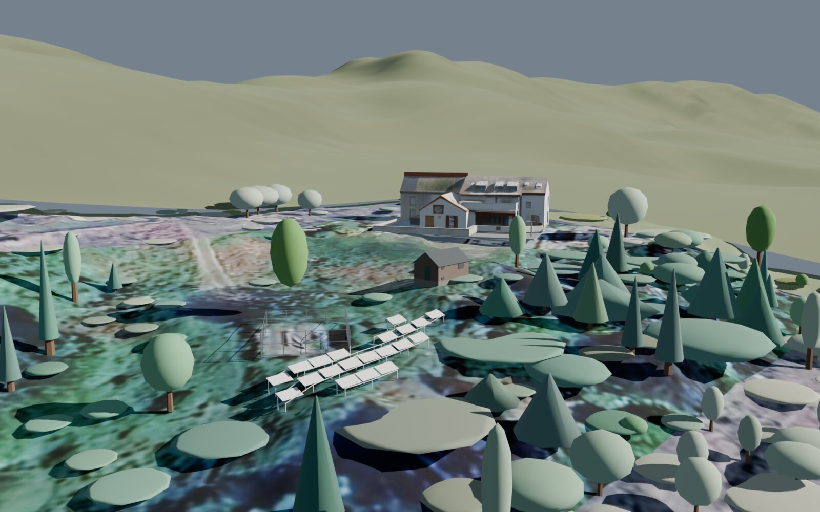 The array, house and woodland in context|760
