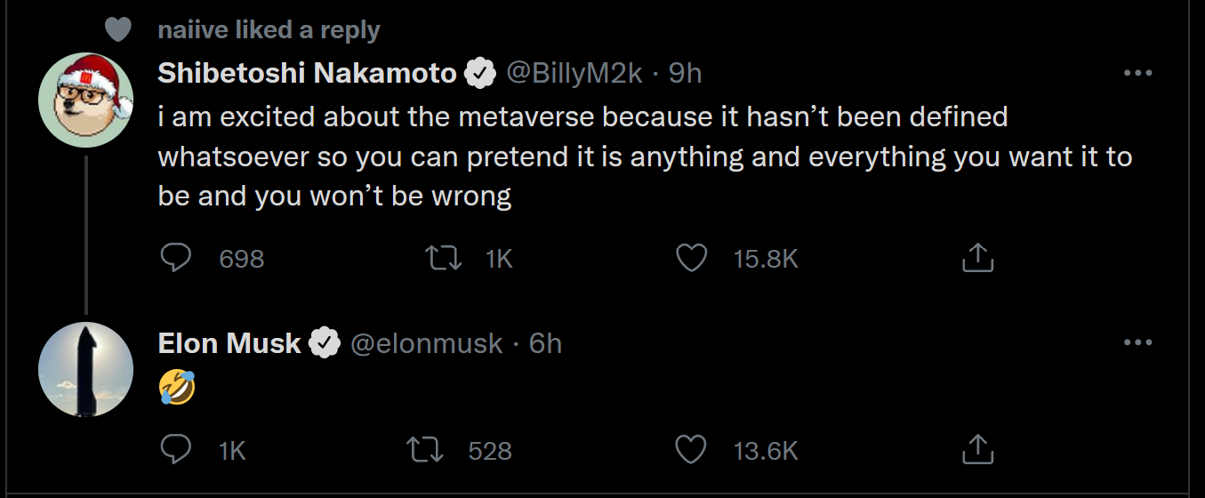 Figure 7.2: Elon Musk agrees with this on Twitter. It's notable that Musk is now Twitters' biggest shareholder, and has been vocal about web censorship on the platform.
